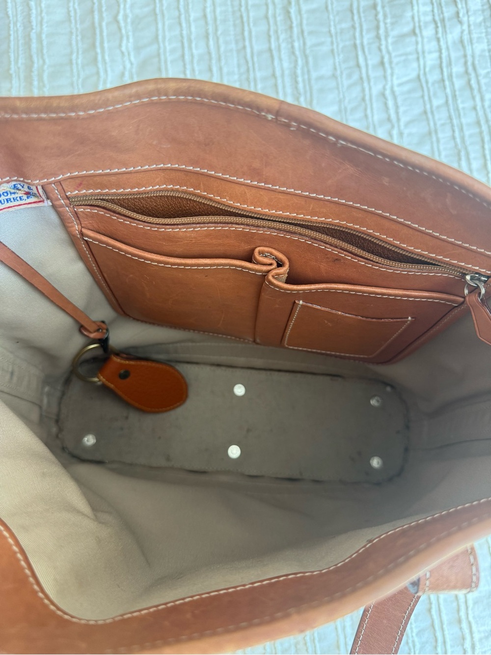 Vintage Dooney & Bourke monogram canvas tote bag leather classic - Picture 9 of 12